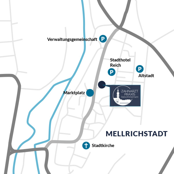 Ihr Weg in die Zahnarztpraxis Zimmermann Mellrichstadt